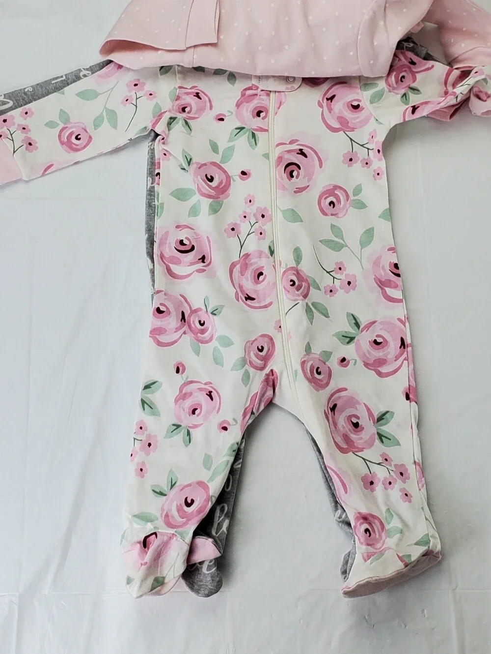 Gerber Sleep N Play Pajamas Baby Girl Size 0-3 Months - 3 Piece Set - NEW